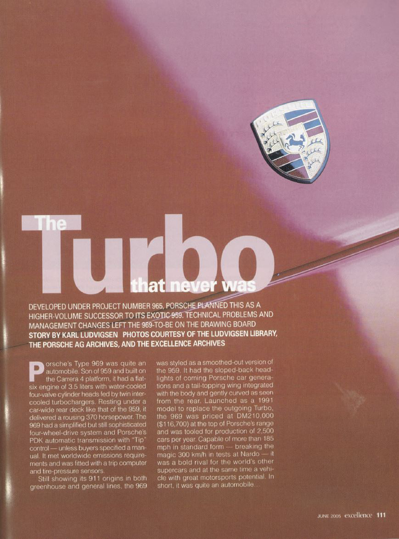 Illustration for article titled Porsche 969/965 Story, Prototypes and Styling Exercises